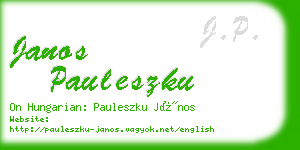 janos pauleszku business card